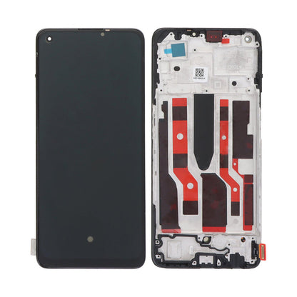 Oppo Reno7 Z 5G, Reno8 Lite 5G Display und Digitizer mit Rahmen, Schwarz (OEM)