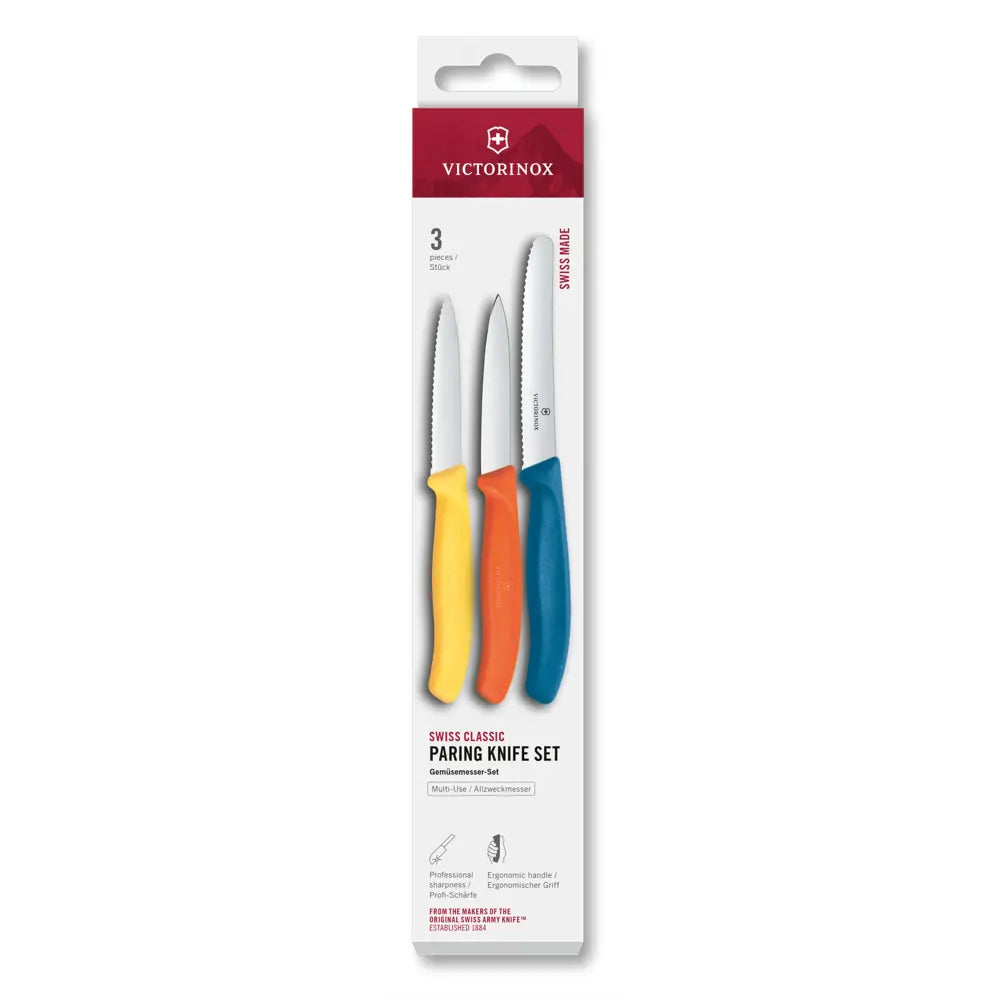 Swiss   Classic   Gemüsemesser-Set,   3-teilig,(gelb, orange, blau) - Phonebazaar