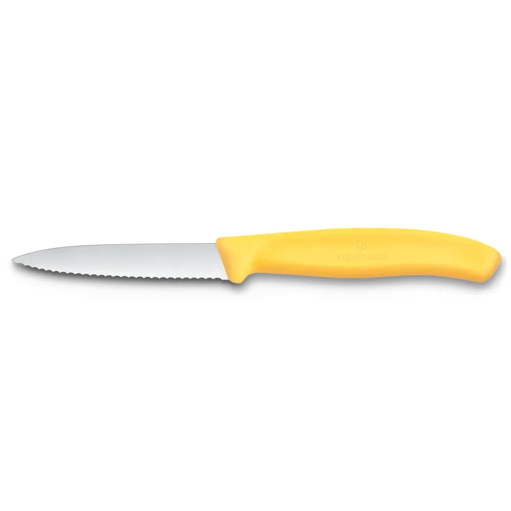 Victorinox Küchenmesser Wellen 8 cm – Griff (Schwarz, Rot, Orange, Lila, Grün, Blau, Gelb) - Phonebazaar