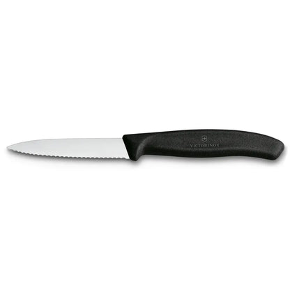 Victorinox Küchenmesser Wellen 8 cm – Griff (Schwarz, Rot, Orange, Lila, Grün, Blau, Gelb) - Phonebazaar