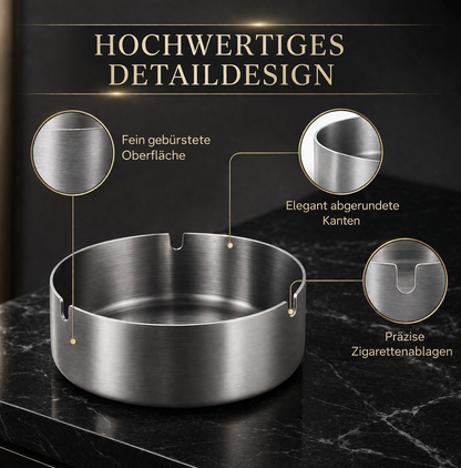 Personalisierter Edelstahl Aschenbecher mit Gravur – Minimal & Premium