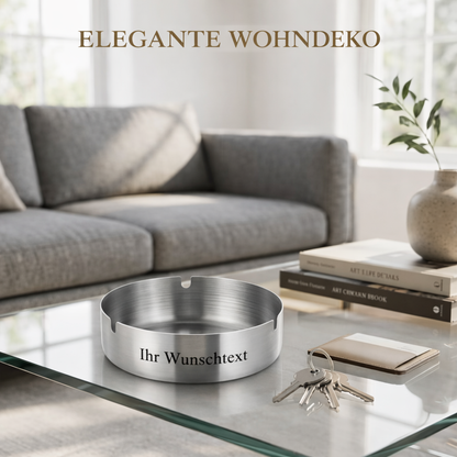 Personalisierter Edelstahl Aschenbecher mit Gravur – Minimal & Premium