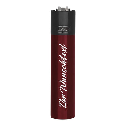 Clipper Metal Large Lava Bordeaux (Auf Wunsch mit Gravur)