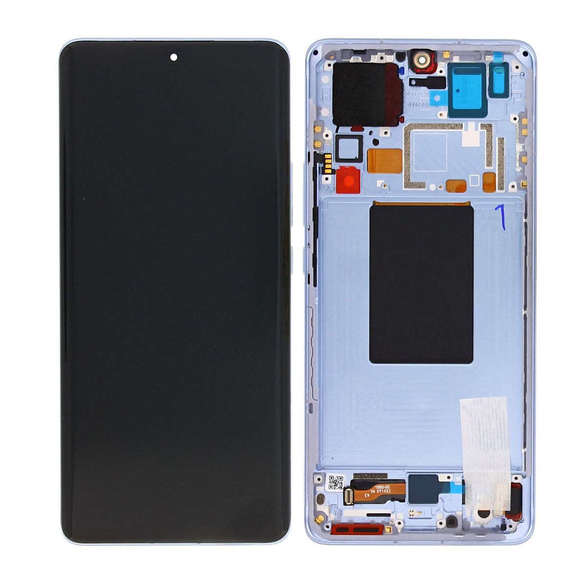 Xiaomi 12 Pro Display und Digitizer mit Rahmen, blaues Servicepaket