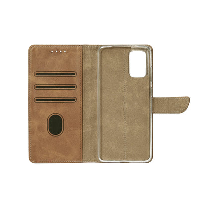 Rixus Book Case Wallet Case für Samsung Galaxy A71 Light Braun