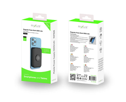Rixus | Magnetische Powerbank 5000mAh