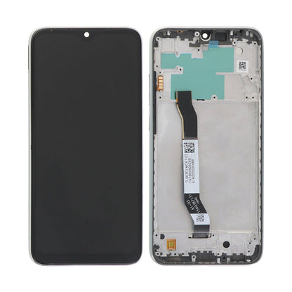 Xiaomi Redmi Note 8, Note 8 (2021) Display und Digitizer mit Rahmen, Mondscheinweiß, Servicepaket