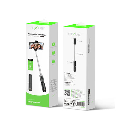 Rixus | Mini Bluetooth Selfie Stick – Kompakt & Integriertes Design