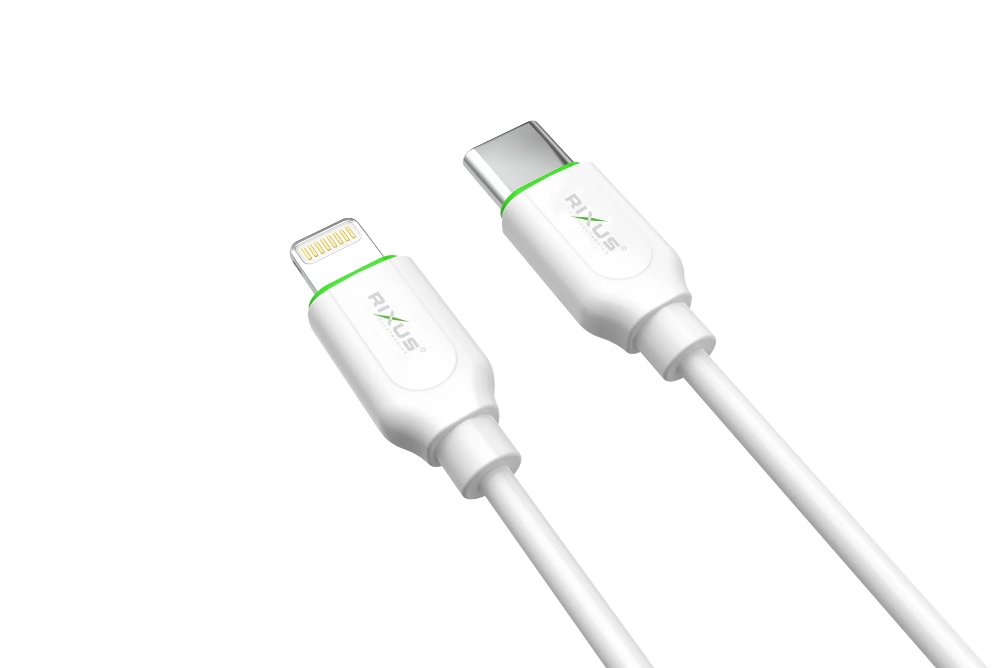 Rixus RX2016 USB-C zu USB-C 200 cm Schnelllade- und Datenkabel – Weiss