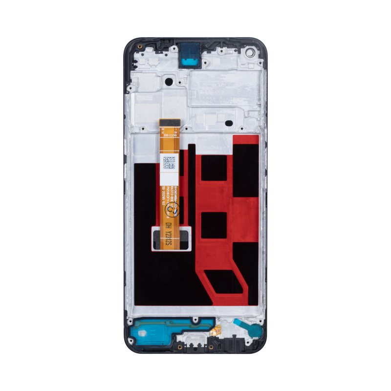 Oppo A53 4G, A53S 4G Display und Digitizer mit Rahmen, Schwarz, OEM