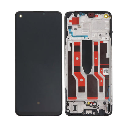 Oppo Reno 8 Lite Display und Digitizer mit Rahmen, Kosmisches Schwarz (OEM)