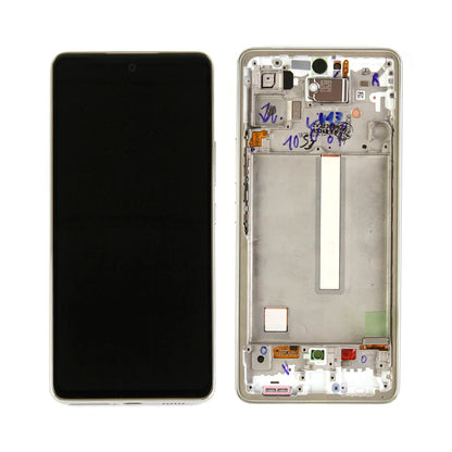 Samsung Galaxy A53 5G Display und Digitizer mit Rahmen, weiß, Service Pack - Phonebazaar