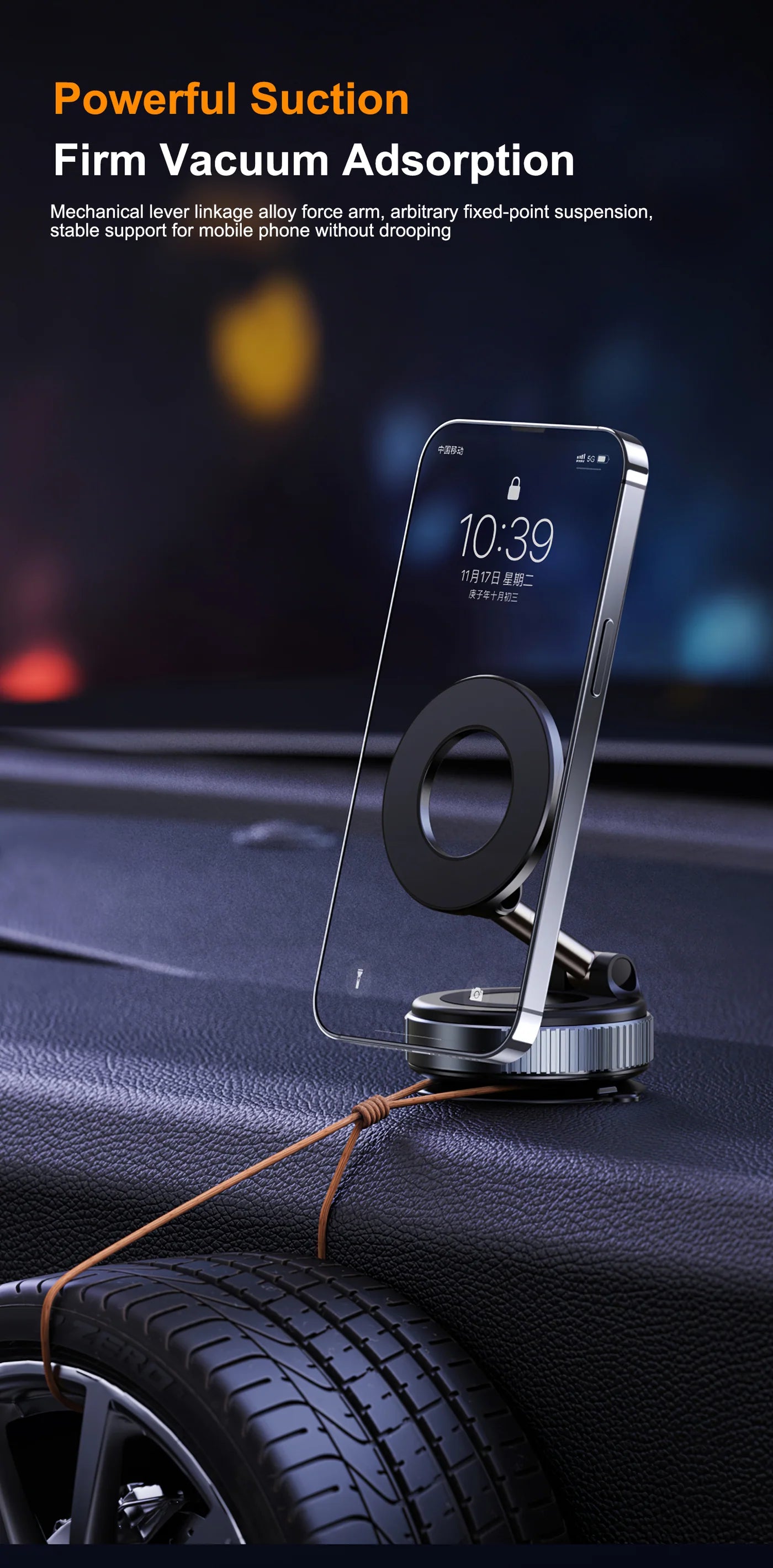 Faltbare Magnetische Handyhalterung – Saugnapf, Zinklegierung, 360° Verstellbar - Phonebazaar
