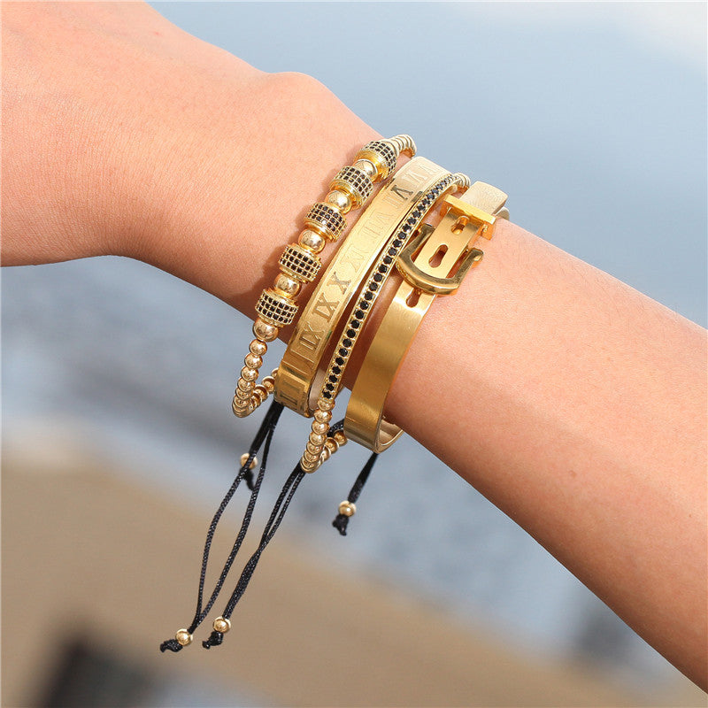 Royal King Gold Armband RK-A-SG-27 Bracelet Luxus Armband Bracelet  Schweizer Quarzwerk -ROYAL KING Damenschmuck- Kostenloser Versand Herrenschmuck