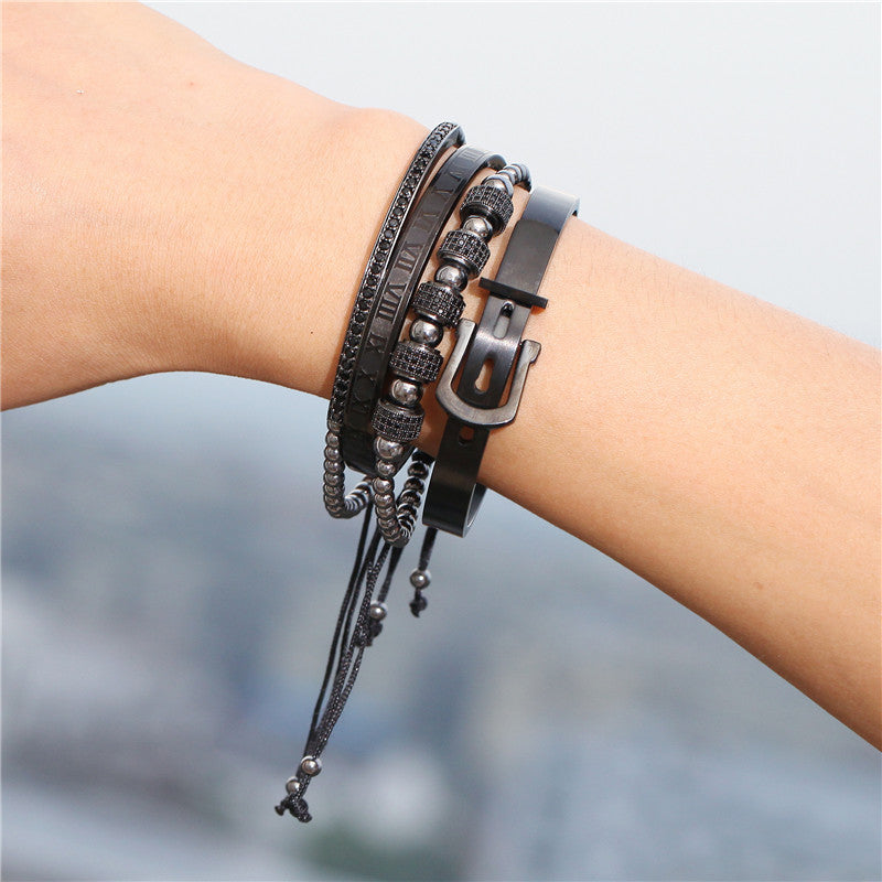 Royal King Schwarz Armband RK-A-SG-29 Bracelet Luxus Armband Bracelet  Schweizer Quarzwerk -ROYAL KING Damenschmuck- Kostenloser Versand Herrenschmuck
