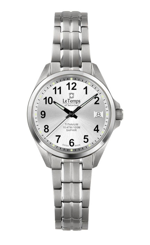 LeTemps TITANIUM LADY SAPHIR QUARZ WATCH 100M