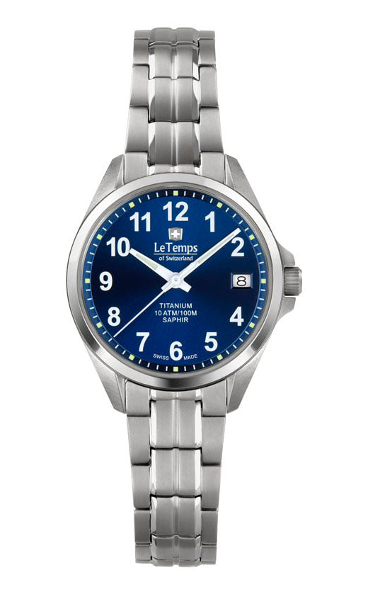 LeTemps TITANIUM LADY SAPHIR QUARZ WATCH 100M