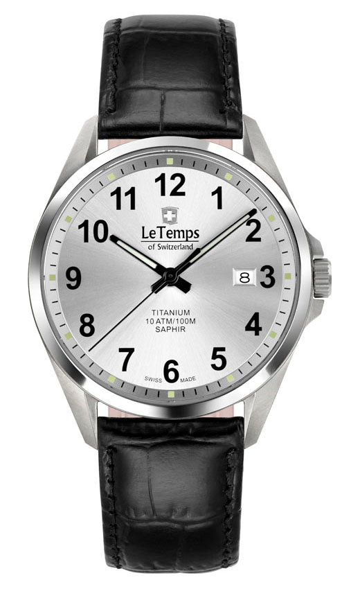 LeTemps TITANIUM GENT SAPHIR QUARZ WATCH 100M