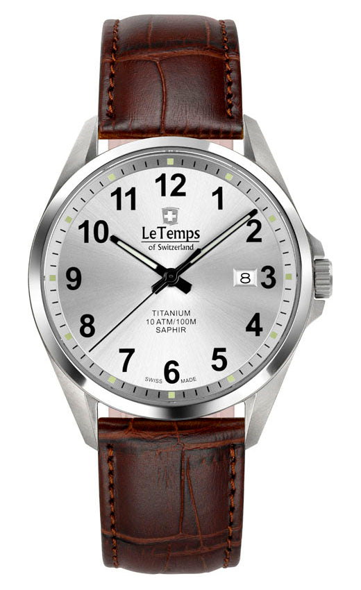 LeTemps TITANIUM GENT SAPHIR QUARZ WATCH 100M
