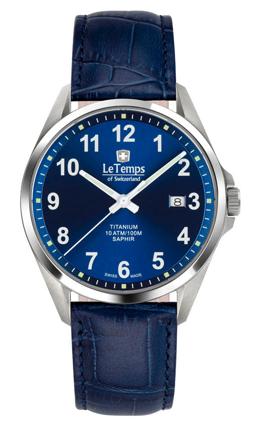 LeTemps TITANIUM GENT SAPHIR QUARZ WATCH 100M