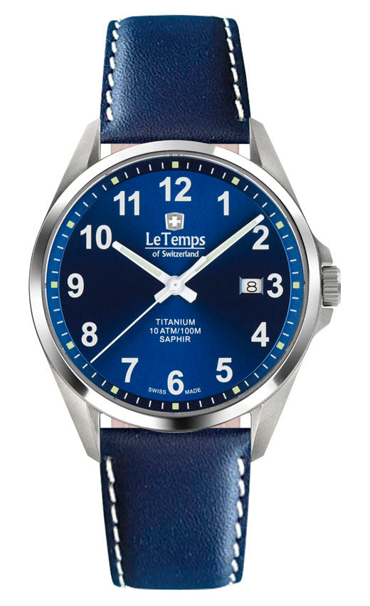 LeTemps TITANIUM GENT SAPHIR QUARZ WATCH 100M