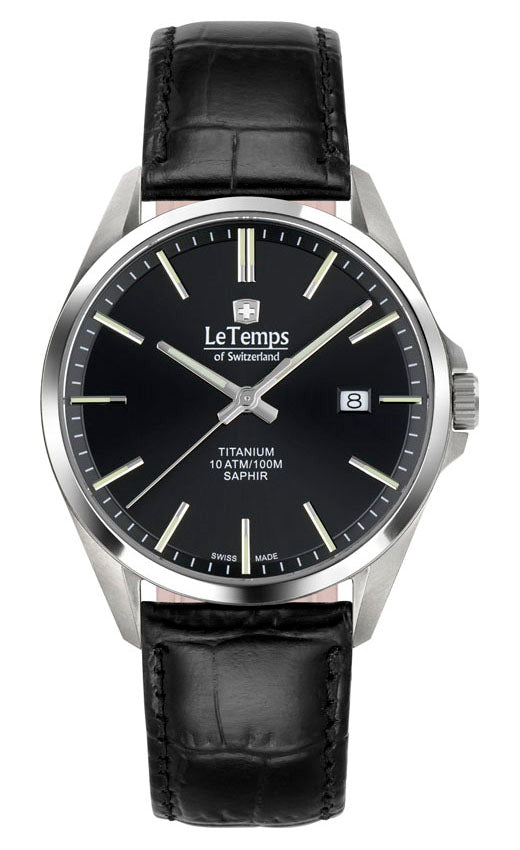 LeTemps TITANIUM GENT SAPHIR QUARZ WATCH 100M