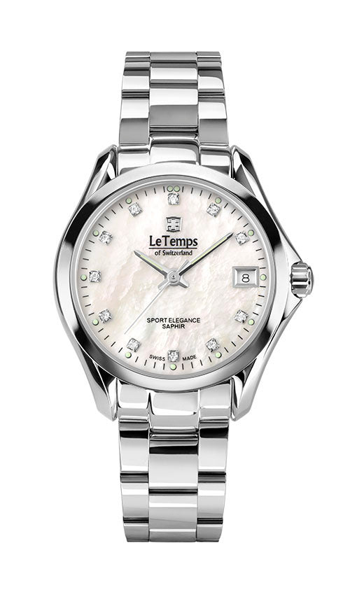 LeTemps SPORT ELEGANCE LADY 33 SAPHIR QUARZ WATCH 100M