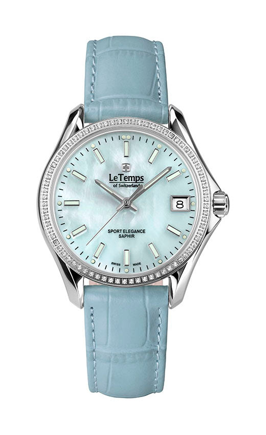LeTemps SPORT ELEGANCE LADY 33 SAPHIR QUARZ WATCH 100M