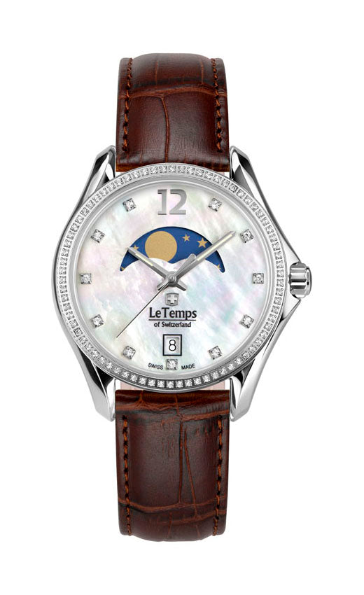 LeTemps SPORT ELEGANCE LADY 33 SAPHIR QUARZ WATCH 100M