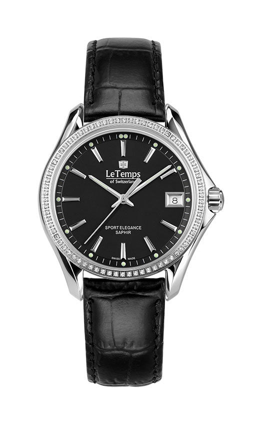 LeTemps SPORT ELEGANCE LADY 33 SAPHIR QUARZ WATCH 100M