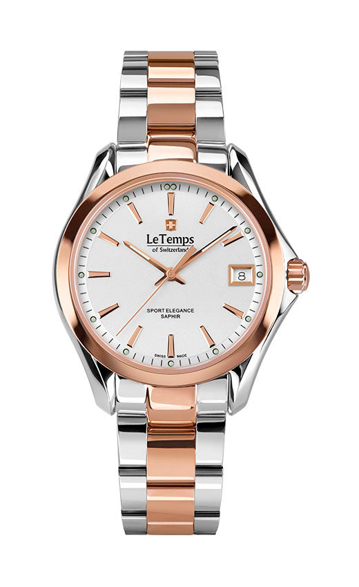 LeTemps SPORT ELEGANCE LADY 33 SAPHIR QUARZ WATCH 100M