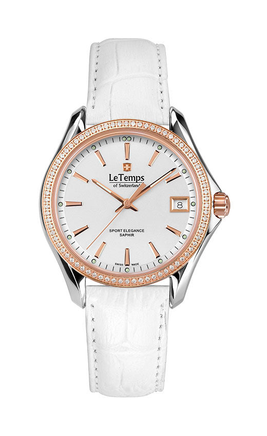LeTemps SPORT ELEGANCE LADY 33 SAPHIR QUARZ WATCH 100M