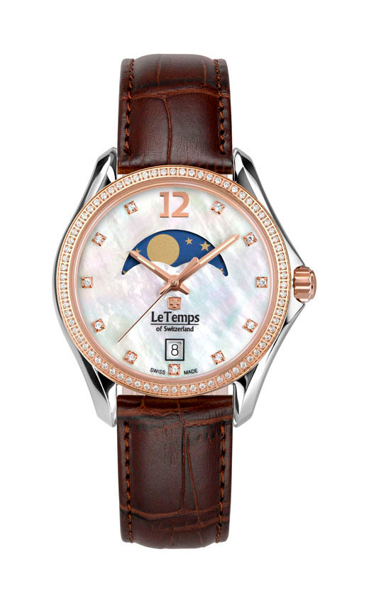 LeTemps SPORT ELEGANCE LADY 33 SAPHIR QUARZ WATCH 100M
