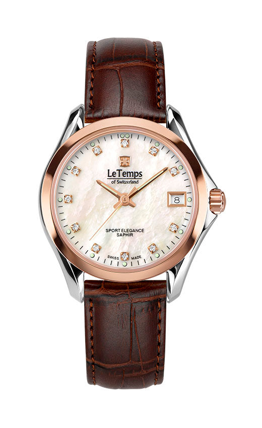 LeTemps SPORT ELEGANCE LADY 33 SAPHIR QUARZ WATCH 100M