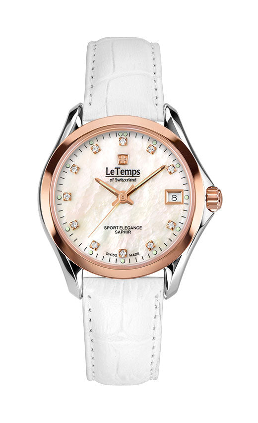 LeTemps SPORT ELEGANCE LADY 33 SAPHIR QUARZ WATCH 100M