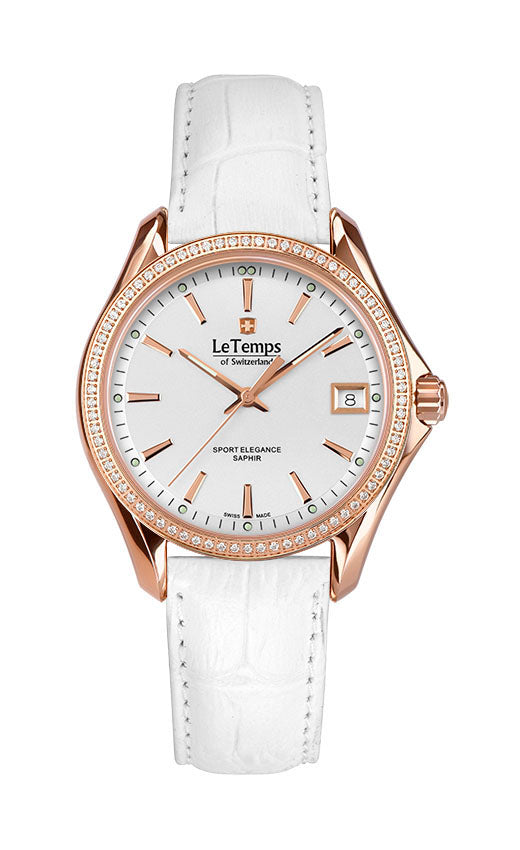 LeTemps SPORT ELEGANCE LADY 33 SAPHIR QUARZ WATCH 100M