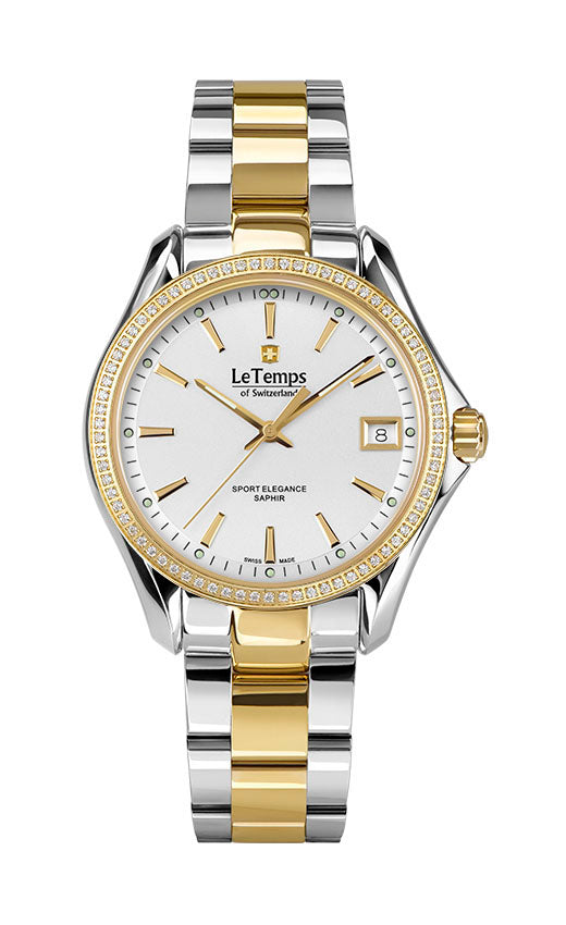 LeTemps SPORT ELEGANCE LADY 33 SAPHIR QUARZ WATCH 100M