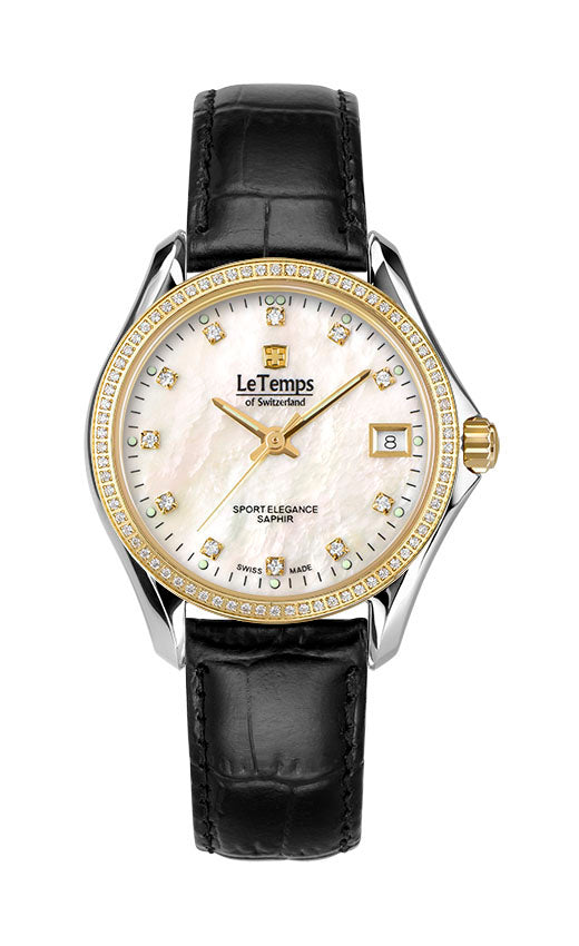 LeTemps SPORT ELEGANCE LADY 33 SAPHIR QUARZ WATCH 100M
