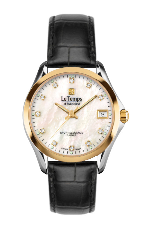 LeTemps SPORT ELEGANCE LADY 33 SAPHIR QUARZ WATCH 100M