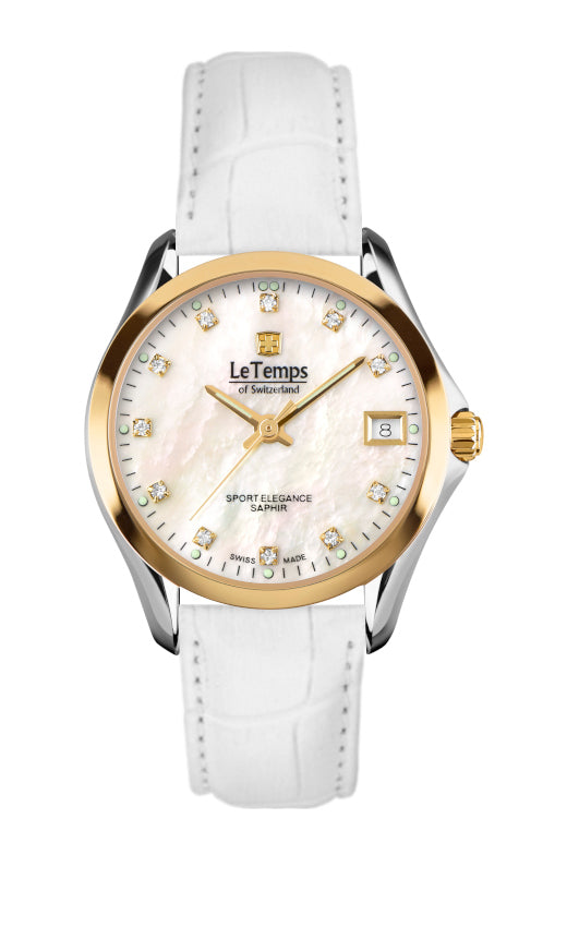 LeTemps SPORT ELEGANCE LADY 33 SAPHIR QUARZ WATCH 100M