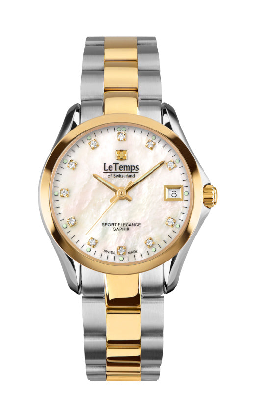 LeTemps SPORT ELEGANCE LADY 33 SAPHIR QUARZ WATCH 100M