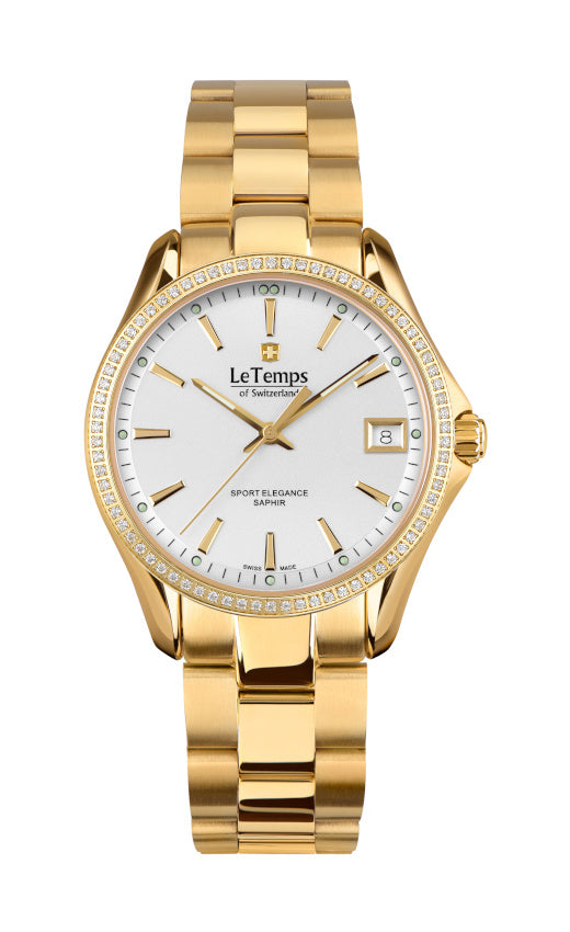 LeTemps SPORT ELEGANCE LADY 33 SAPHIR QUARZ WATCH 100M