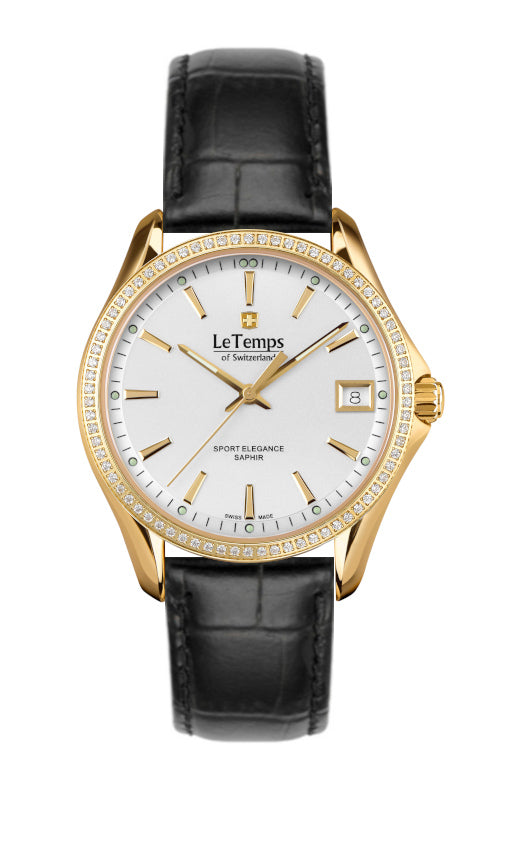 LeTemps SPORT ELEGANCE LADY 33 SAPHIR QUARZ WATCH 100M
