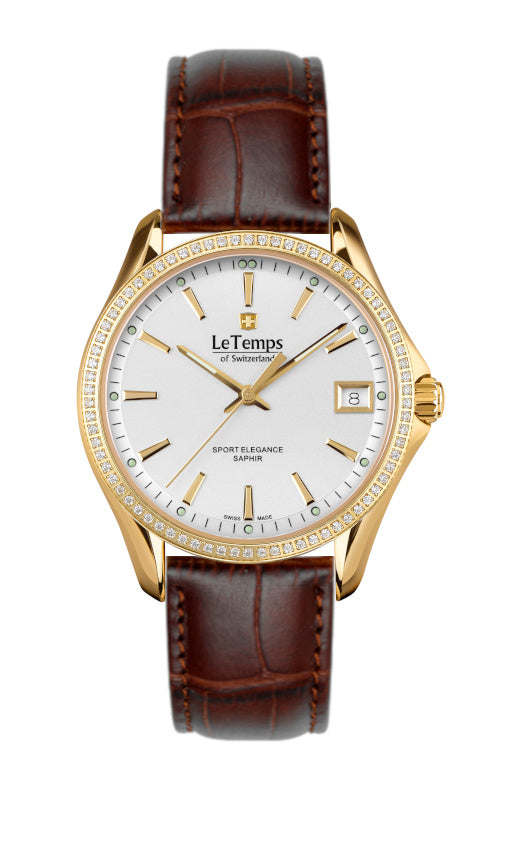 LeTemps SPORT ELEGANCE LADY 33 SAPHIR QUARZ WATCH 100M