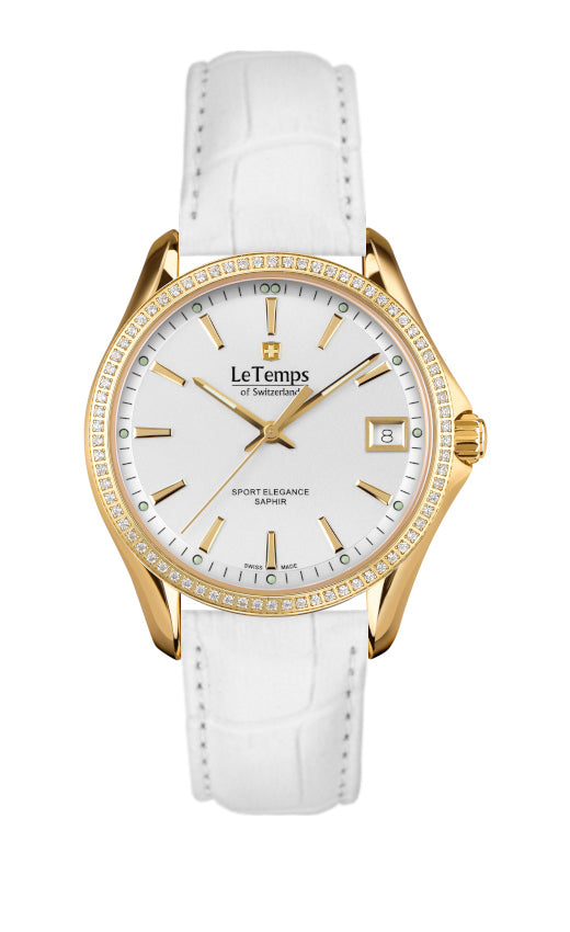 LeTemps SPORT ELEGANCE LADY 33 SAPHIR QUARZ WATCH 100M