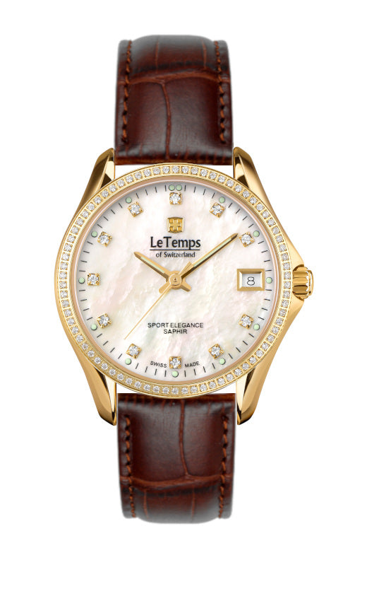 LeTemps SPORT ELEGANCE LADY 33 SAPHIR QUARZ WATCH 100M
