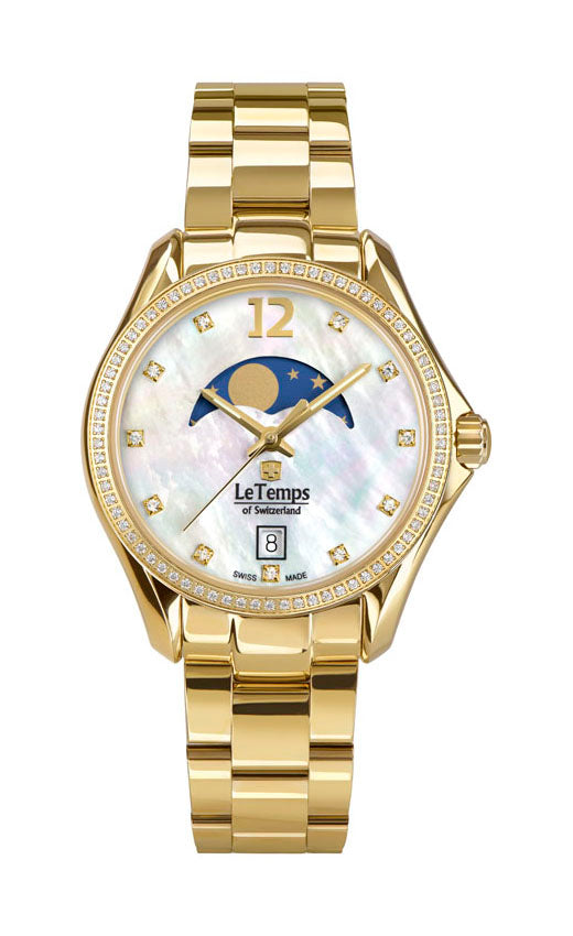 LeTemps SPORT ELEGANCE LADY 33 SAPHIR QUARZ WATCH 100M