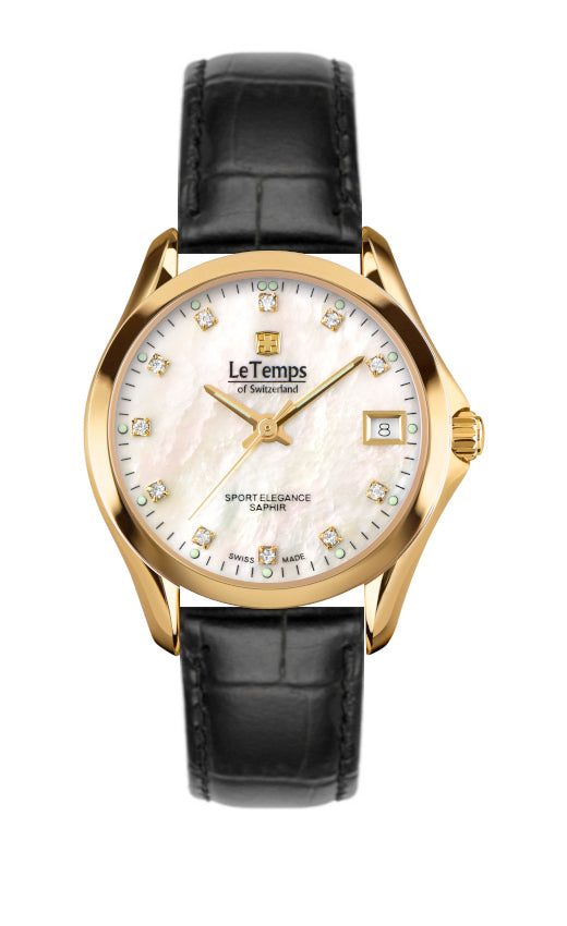 LeTemps SPORT ELEGANCE LADY 33 SAPHIR QUARZ WATCH 100M