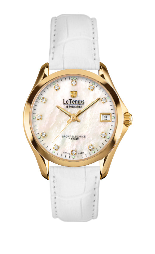 LeTemps SPORT ELEGANCE LADY 33 SAPHIR QUARZ WATCH 100M