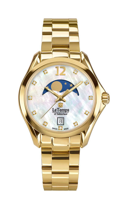 LeTemps SPORT ELEGANCE LADY 33 SAPHIR QUARZ WATCH 100M